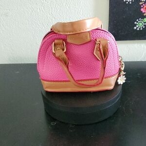 Pink and Tan Mini Handbag